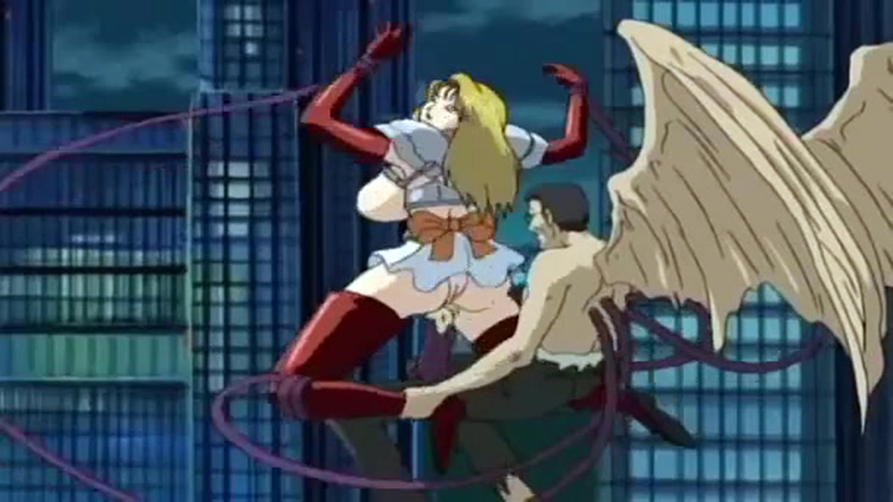 Демон-монстр ебет японскую красотку щупальцами и огромным хуем в хентай-оргии!