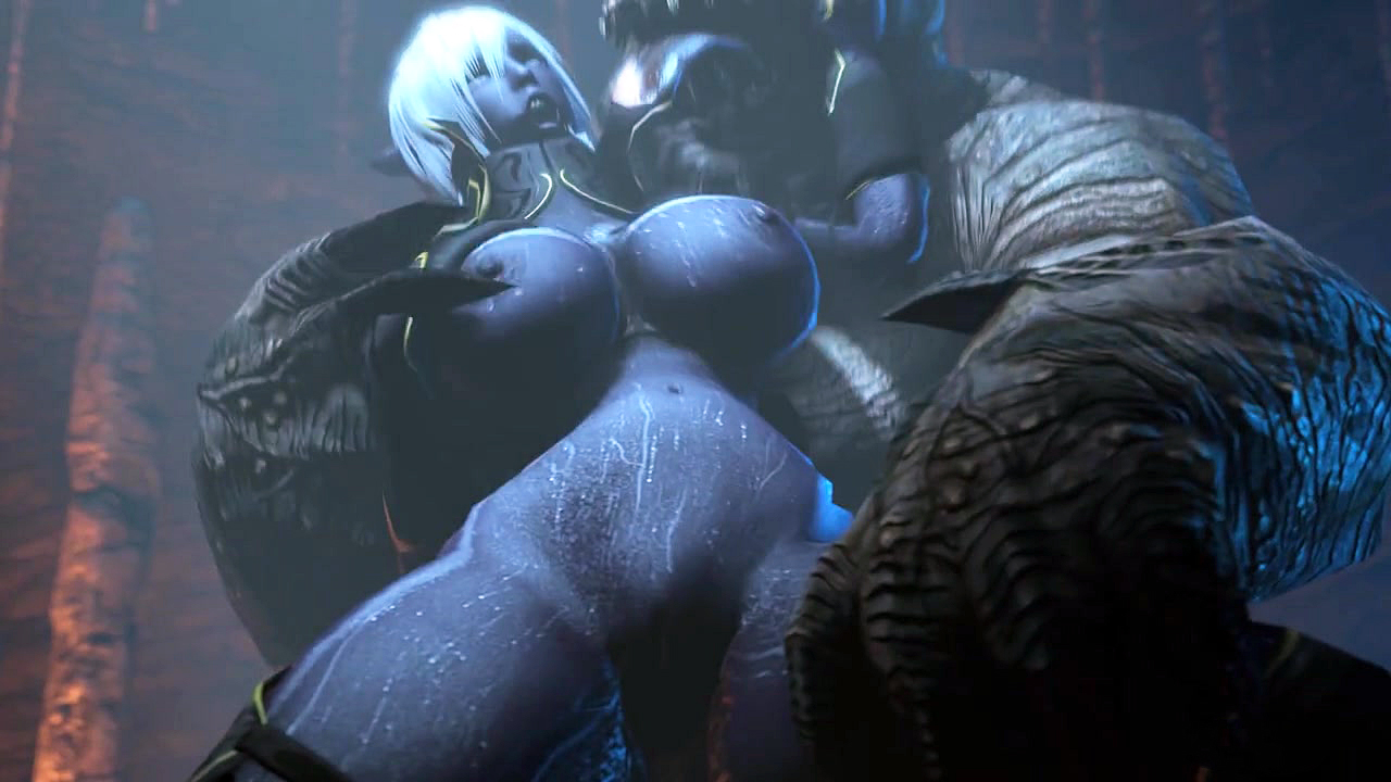 Гигантский монстр Warcraft рвет пизду жене владыки! Жесткий орк-секс